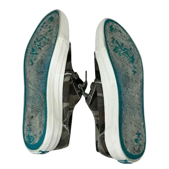 Blowfish Malibu Size 7.5 Camo Gray Canvas Sneaker Slip On Casual Comfy - Picture 8 of 9